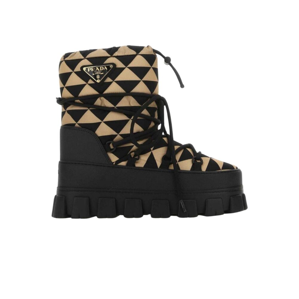 VBS NYLON GABARDINE APRÈS SKI BOOTIES BLACK BEIGE