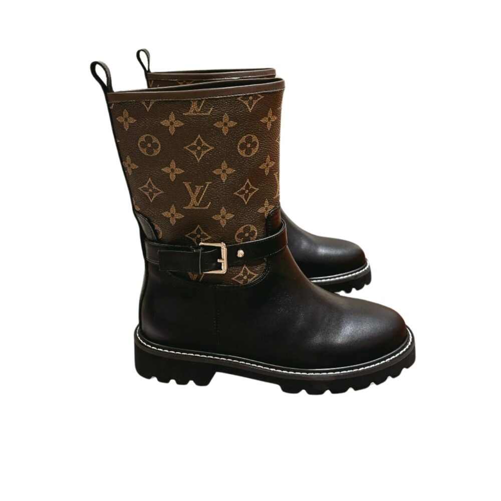 VBS TERRITORY FLAT ANKLE BOOT MONOGRAM BROWN