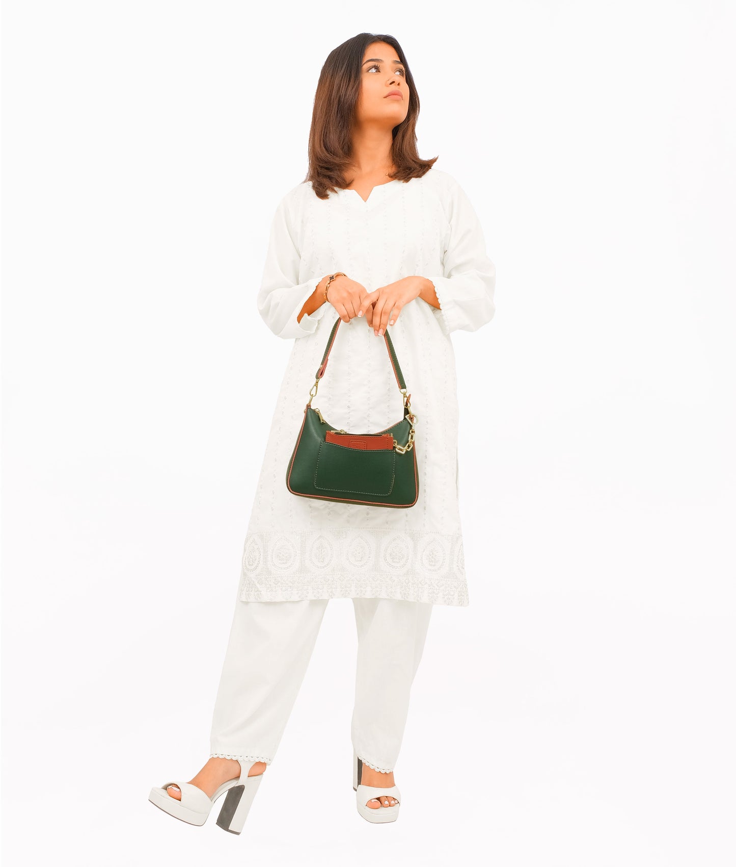 Army green hobo evening bag