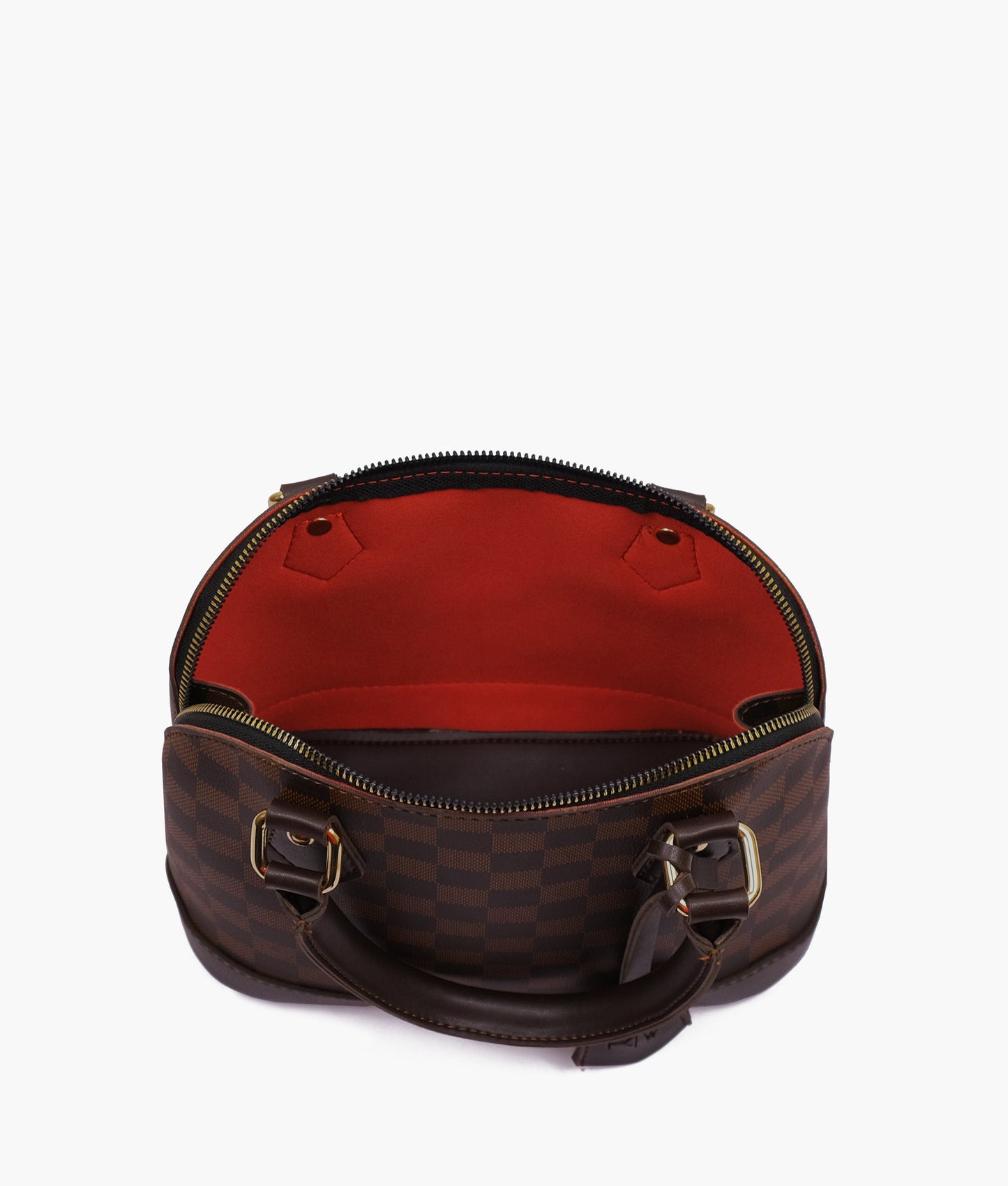 Dark brown dome satchel handbag