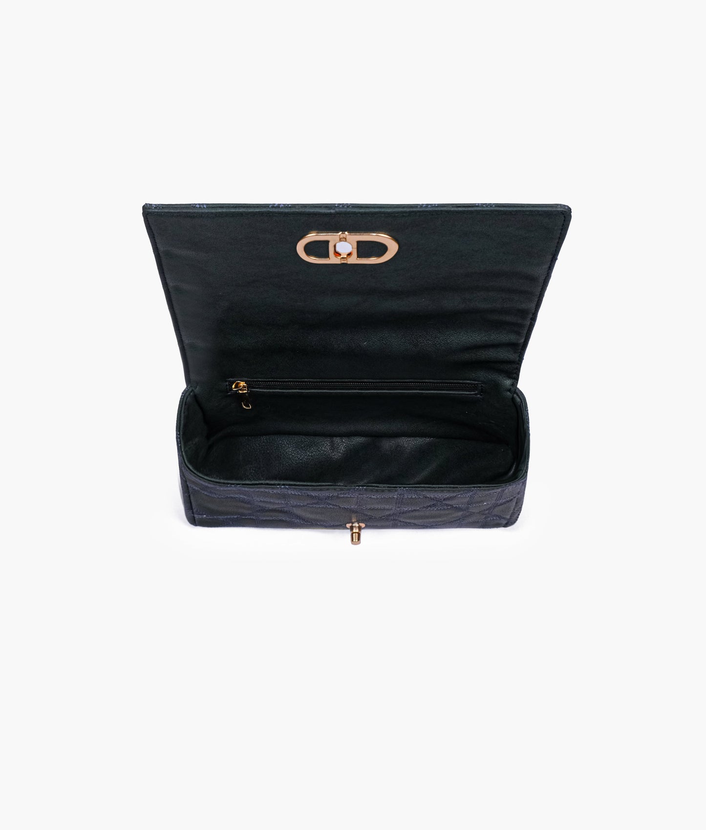 Navy blue quilted chain purse