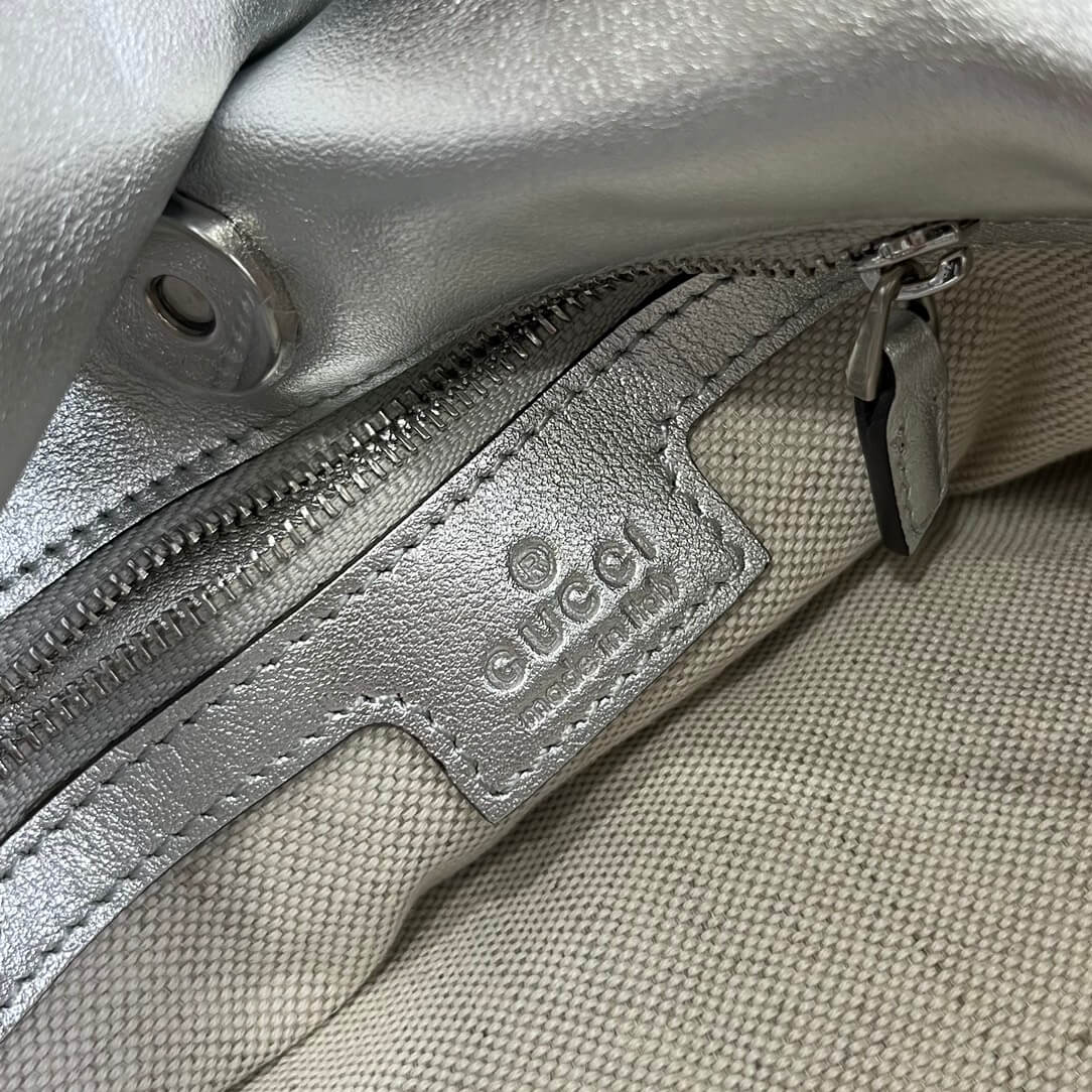 VBS751518 Blondie Handbag 24cm Silver leather Free shipping