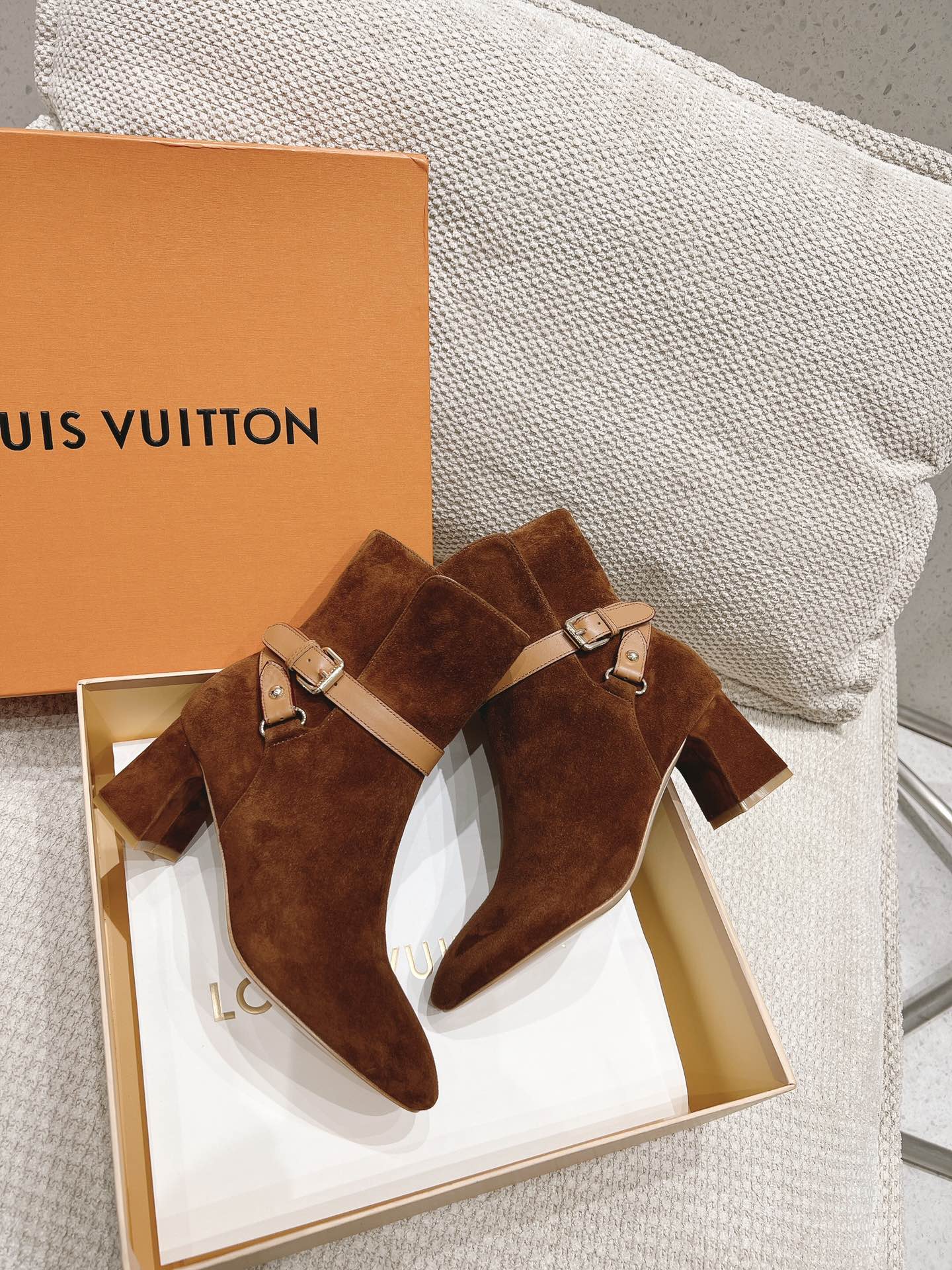 nmb PARISIENNE ANKLE BOOT SUEDE LEATHER BROWN