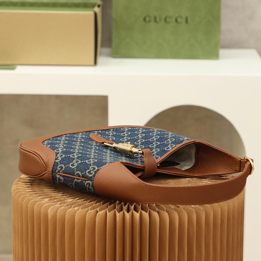 VBS 637092 subaxillary bag Leather brown blue canvas