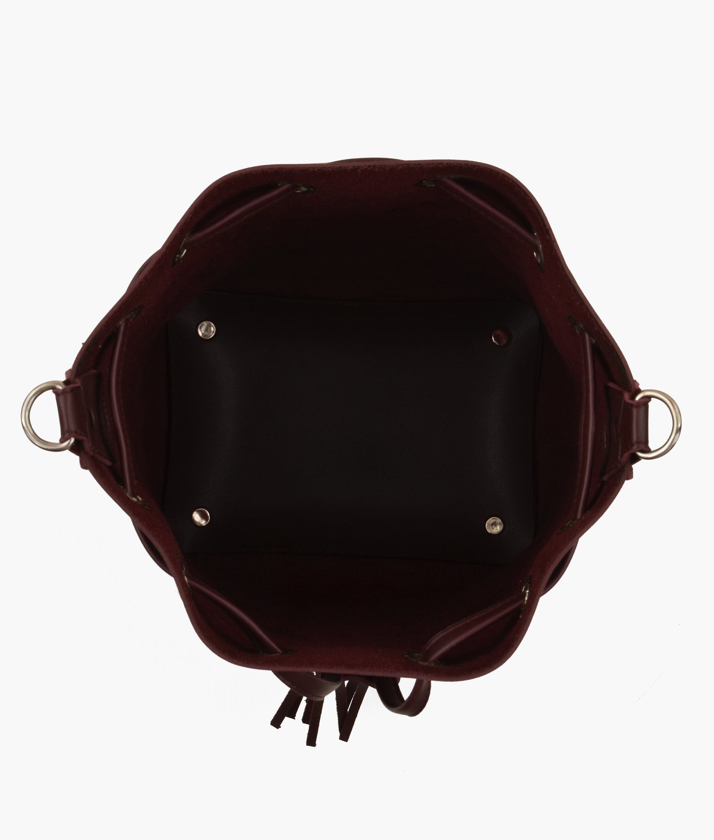 Burgundy bucket bag