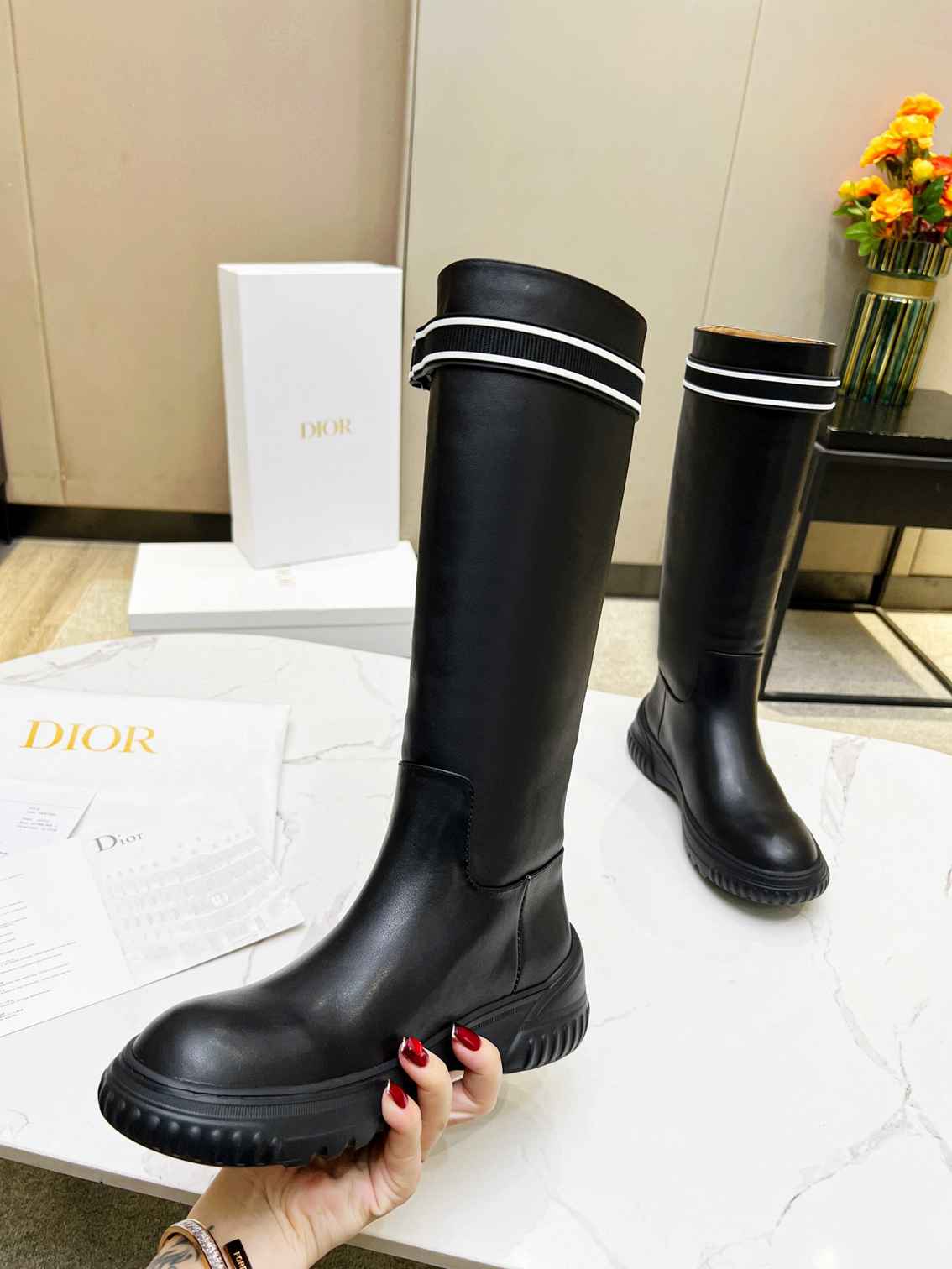 VBS D RACER BOOT CALFSKIN BLACK KDI781VEA S17X