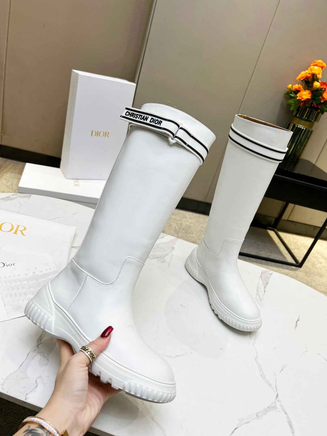 VBS D RACER BOOT CALFSKIN WHITE