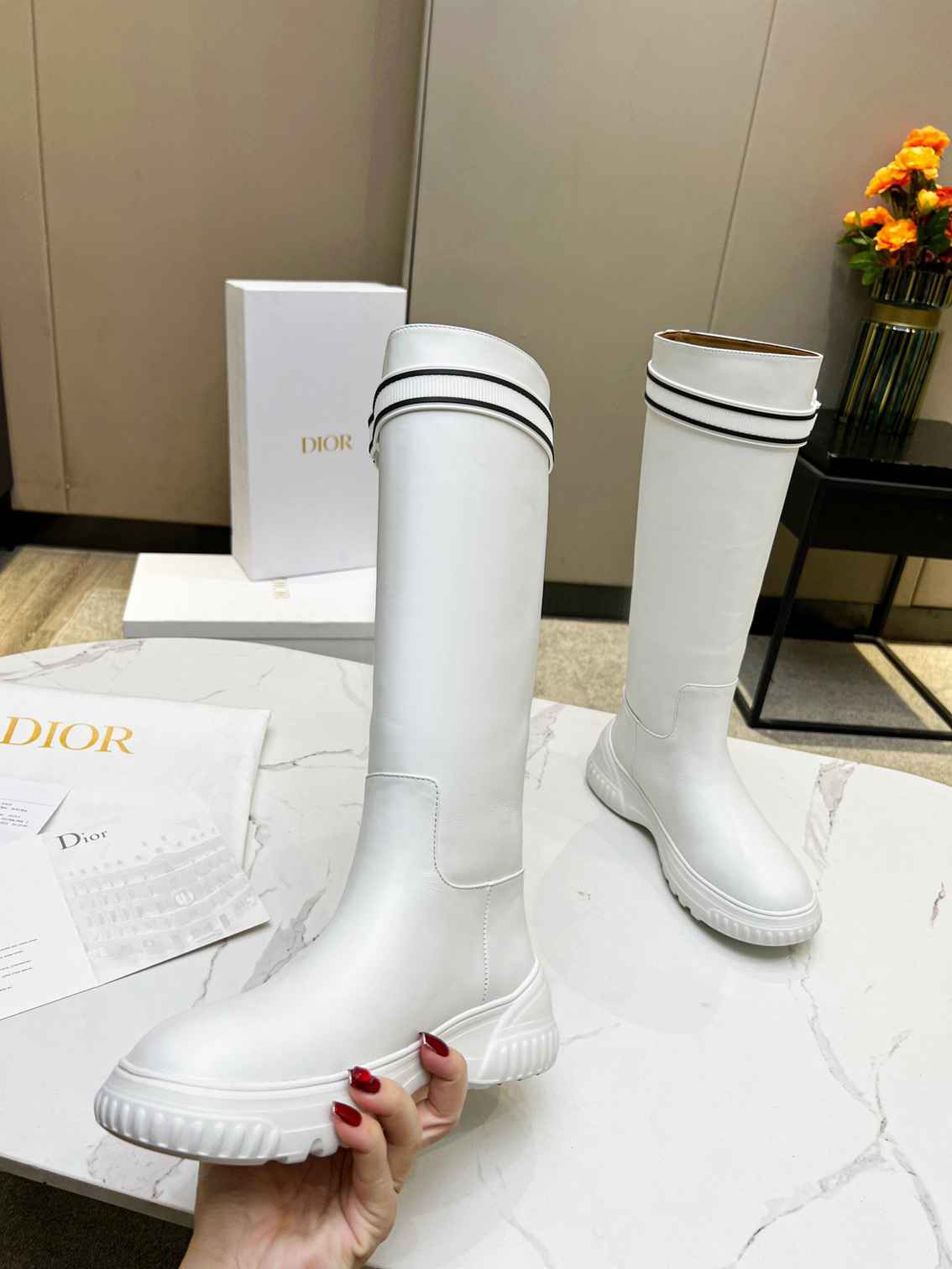 VBS D RACER BOOT CALFSKIN WHITE