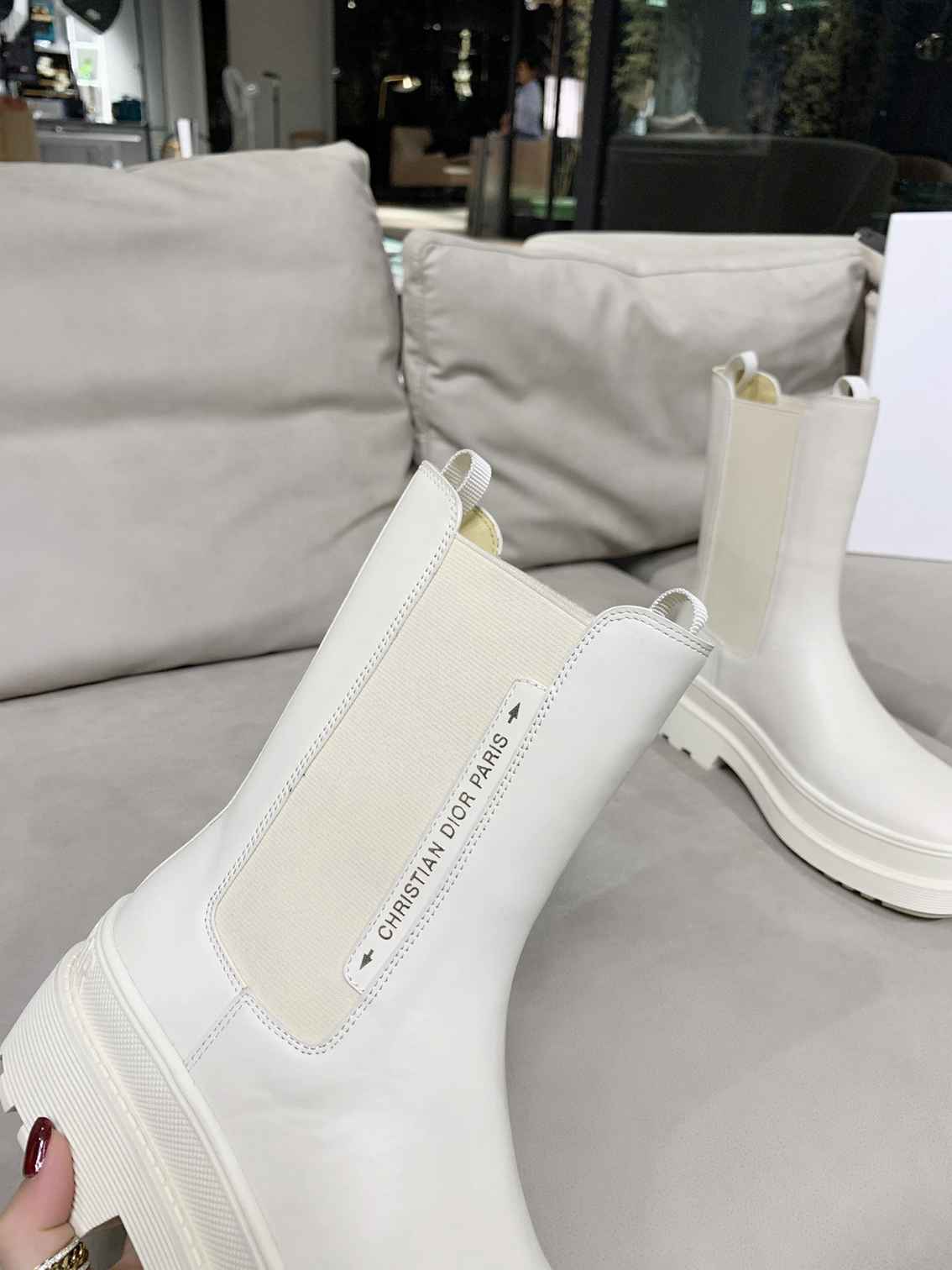 DD TRIAL ANKLE BOOTS LEATHER WHITE