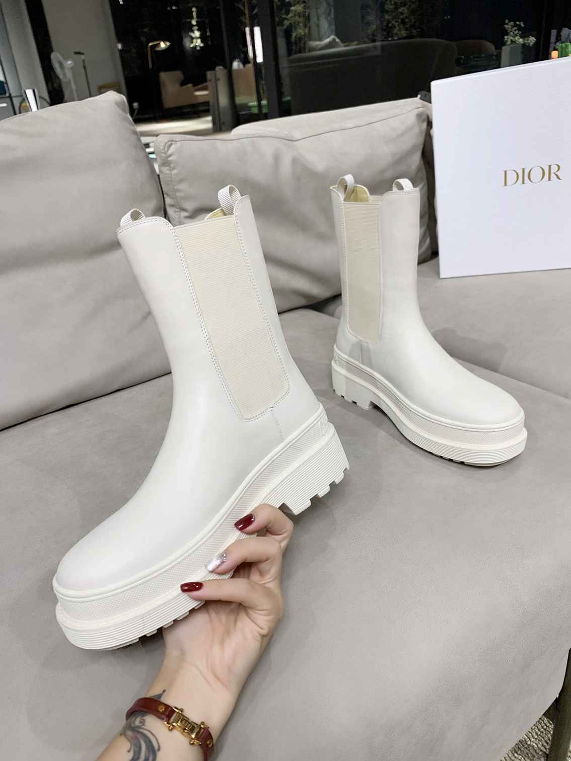 VBS TRIAL ANKLE BOOTS LEATHER WHITE