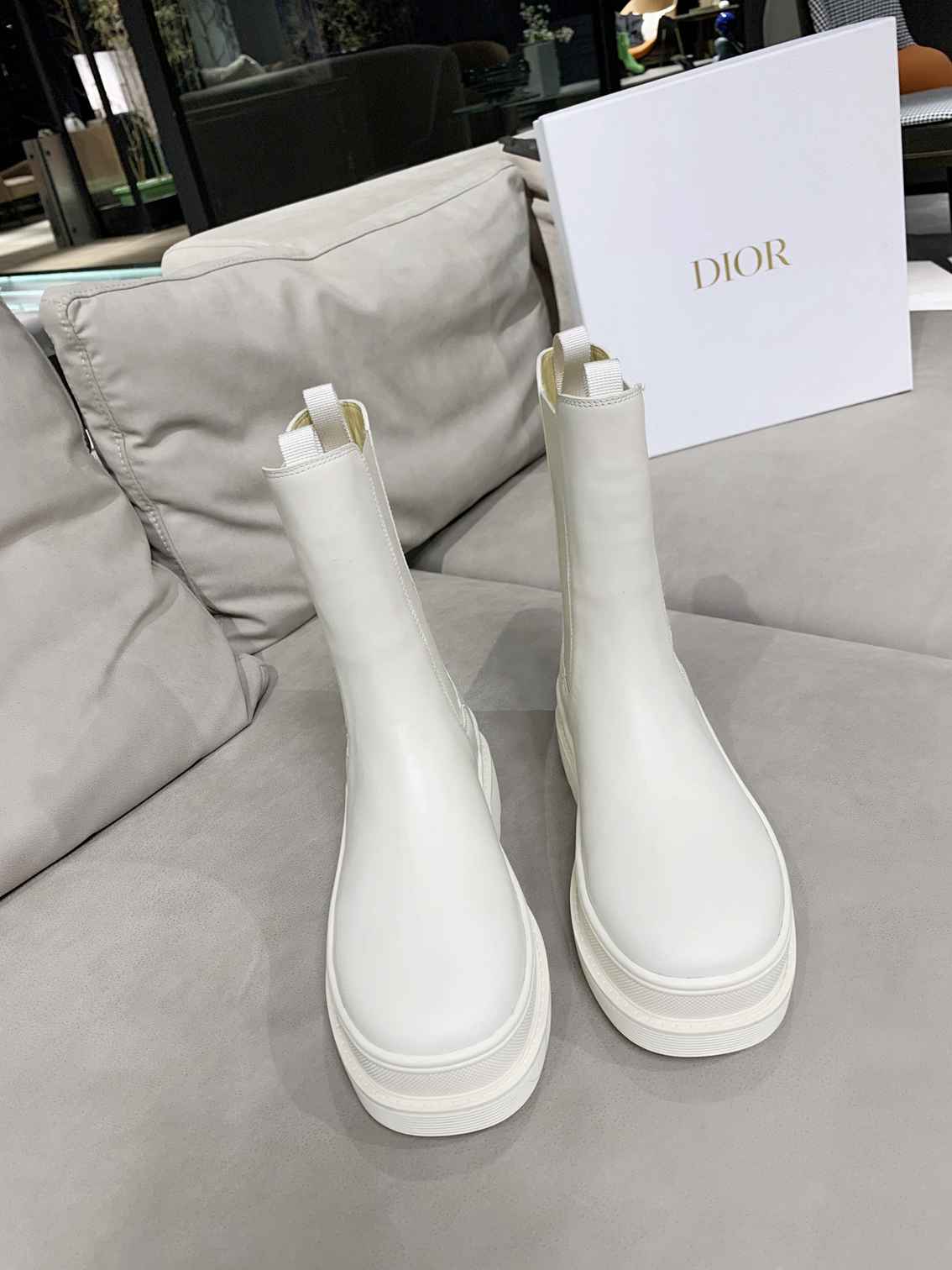 DD TRIAL ANKLE BOOTS LEATHER WHITE
