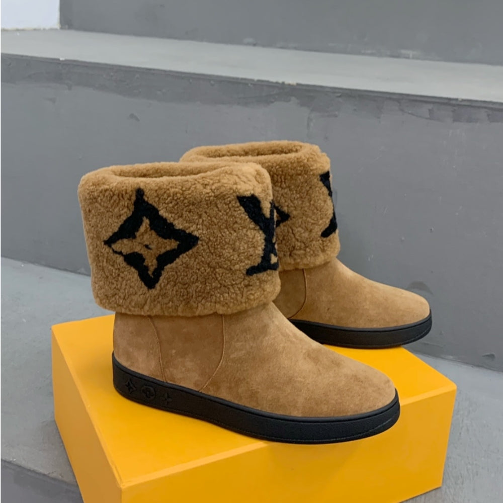 nmb SNOWDROP FLAT ANKLE BOOT BROWN