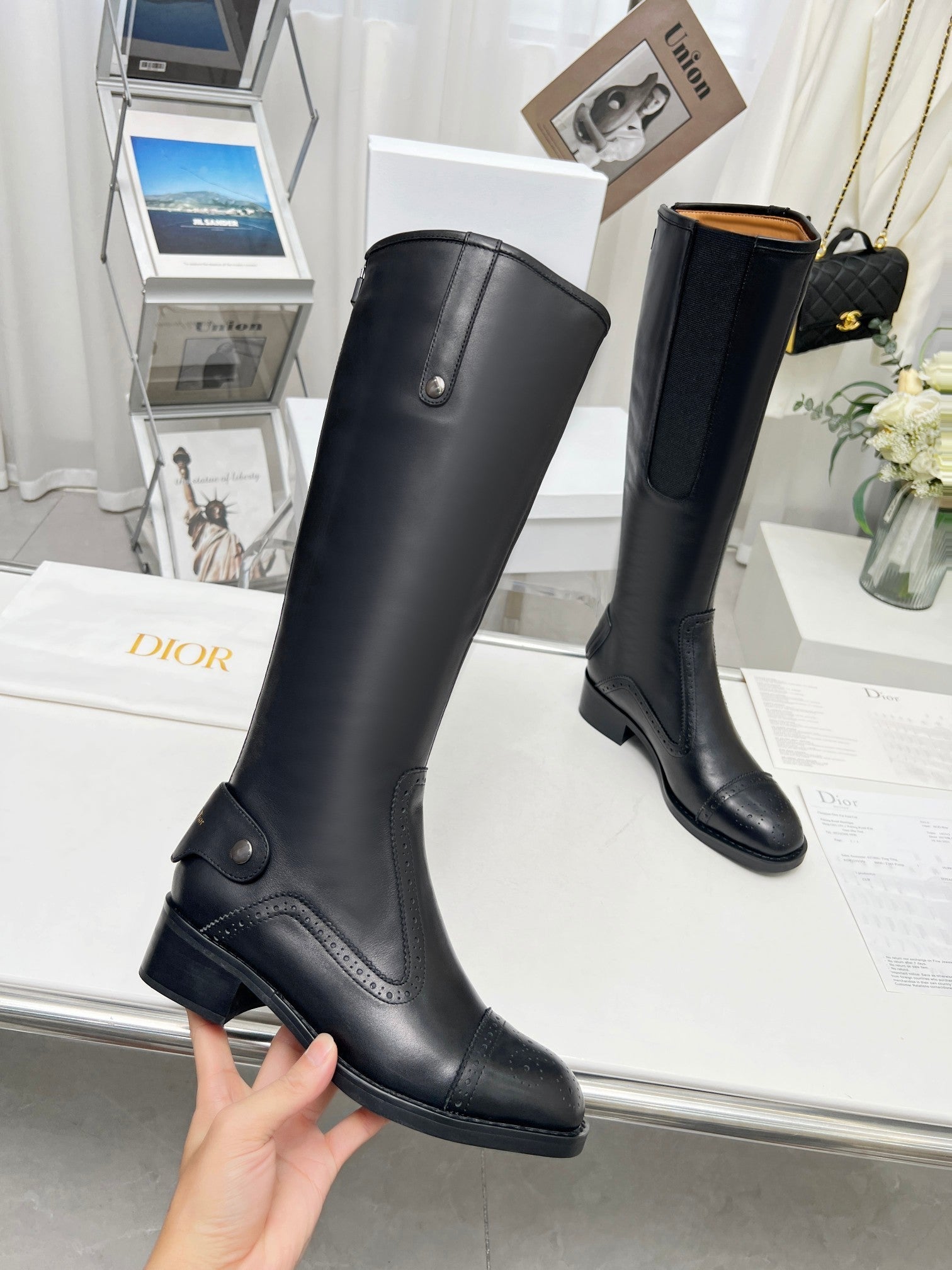 VBS D FOLK HEELED HIGH BOOT BLACK