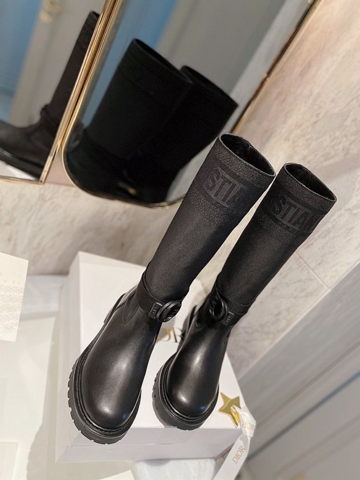 VBS D MAJOR BOOT FABRIC AND CALFSKIN IN BLACK AND BLACK