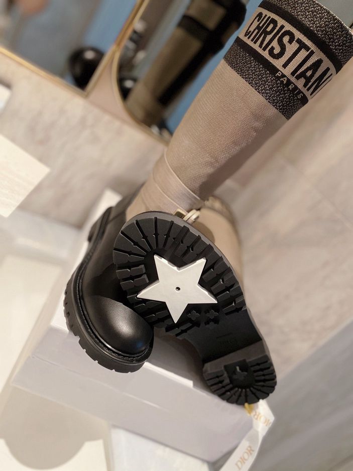 VBS D MAJOR BOOT FABRIC AND CALFSKIN IN TAUPE AND BLACK KCI611SCN S46X