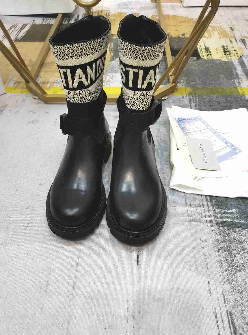 VBS D MAJOR ANKLE BOOT FABRIC AND CALFSKIN WHITE AND BLACK