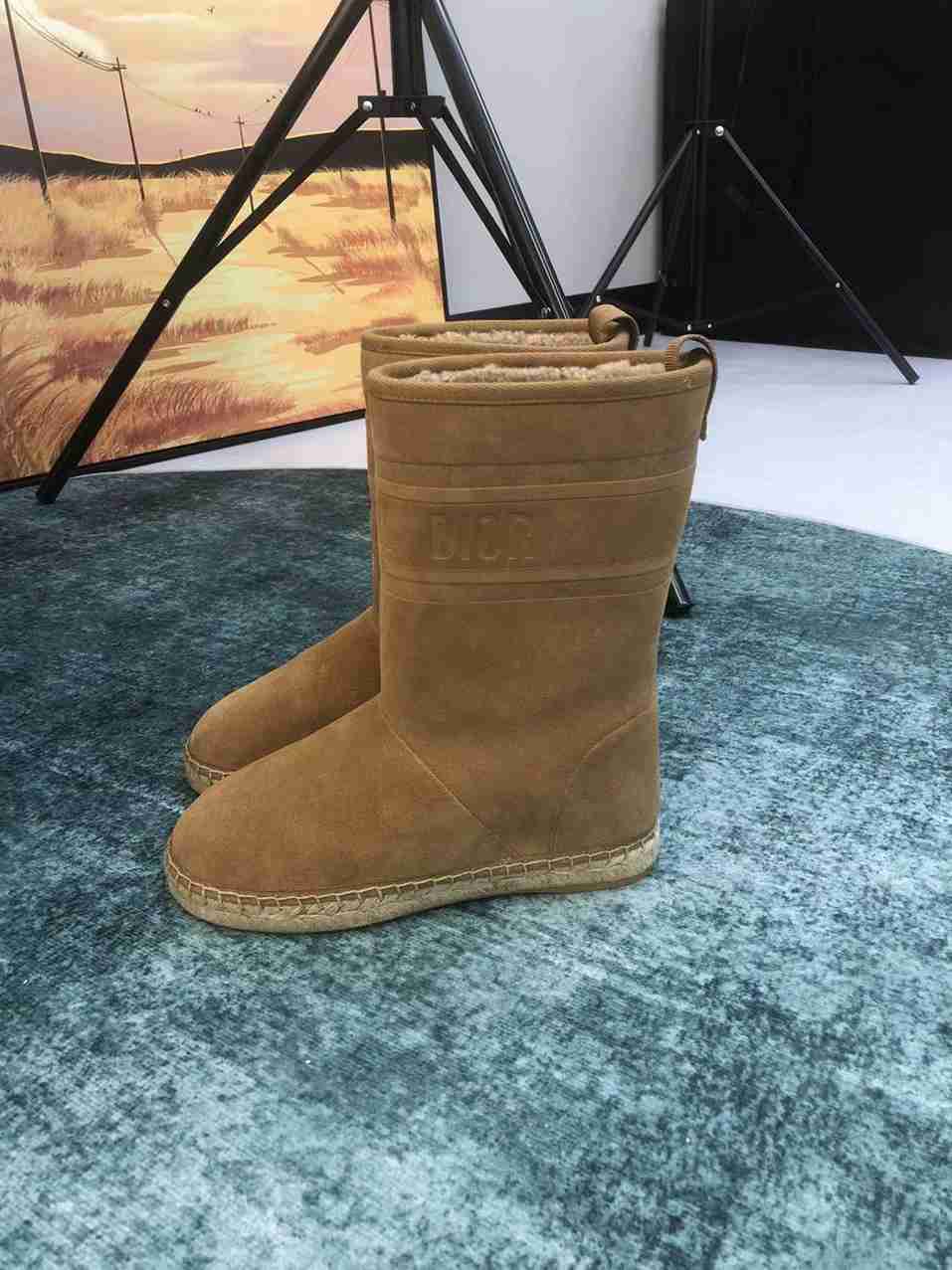 DD CALFSKIN SUEDE SHEARLING GRANVILLE ESPADRILLE BOOTS NATURAL