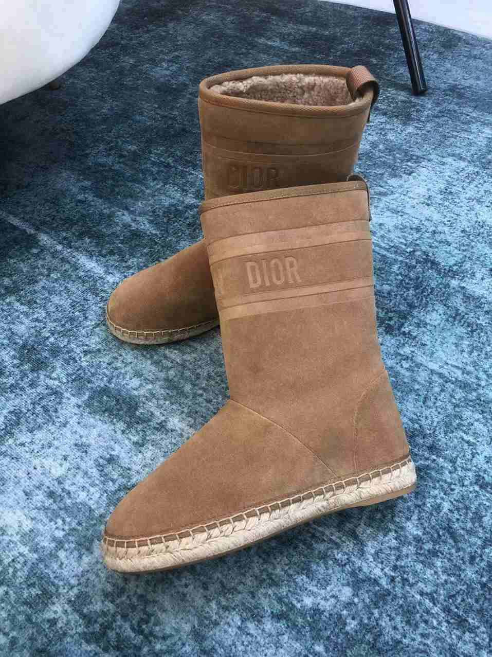 VBS CALFSKIN SUEDE SHEARLING GRANVILLE ESPADRILLE BOOTS NATURAL