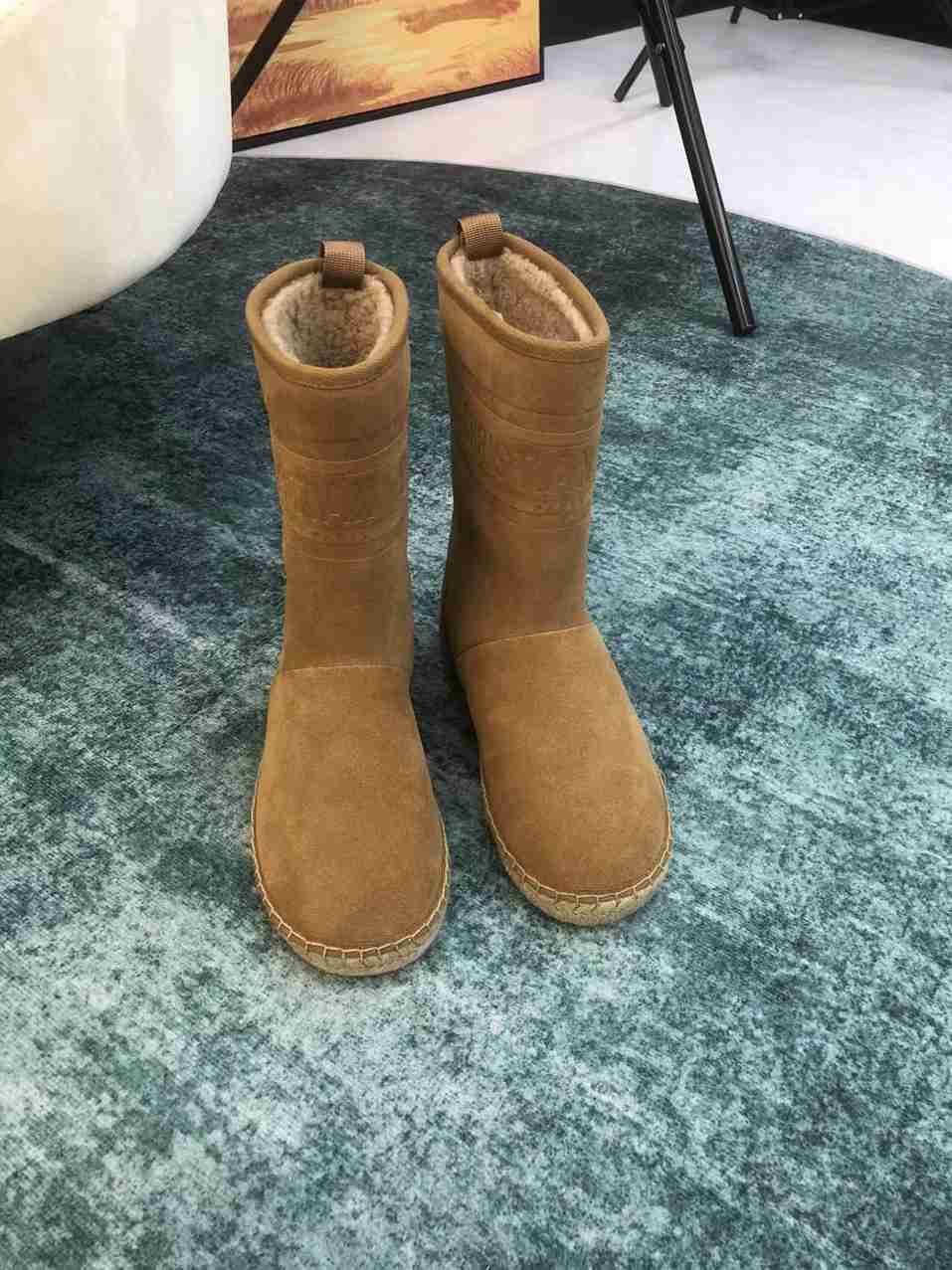DD CALFSKIN SUEDE SHEARLING GRANVILLE ESPADRILLE BOOTS NATURAL