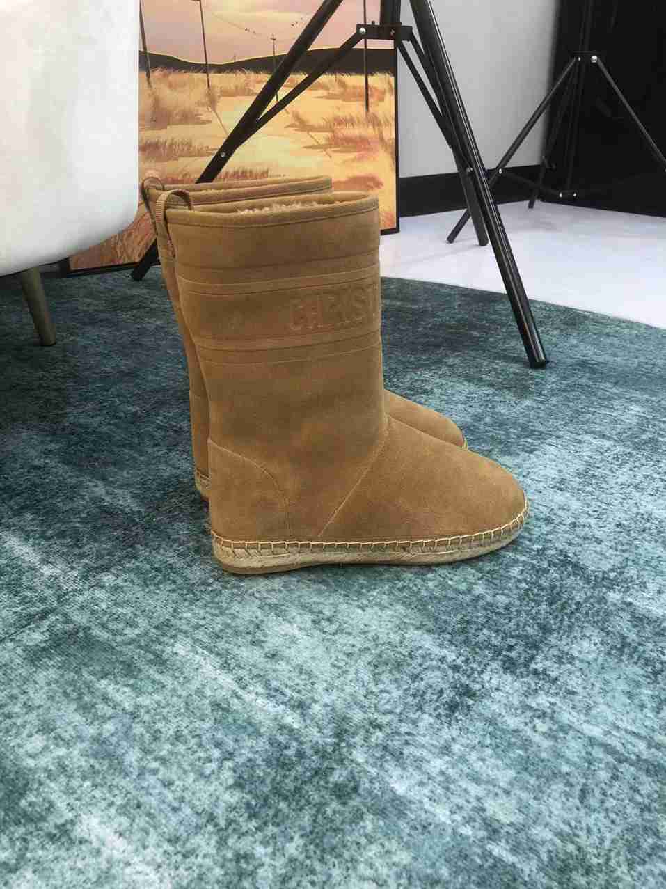 DD CALFSKIN SUEDE SHEARLING GRANVILLE ESPADRILLE BOOTS NATURAL