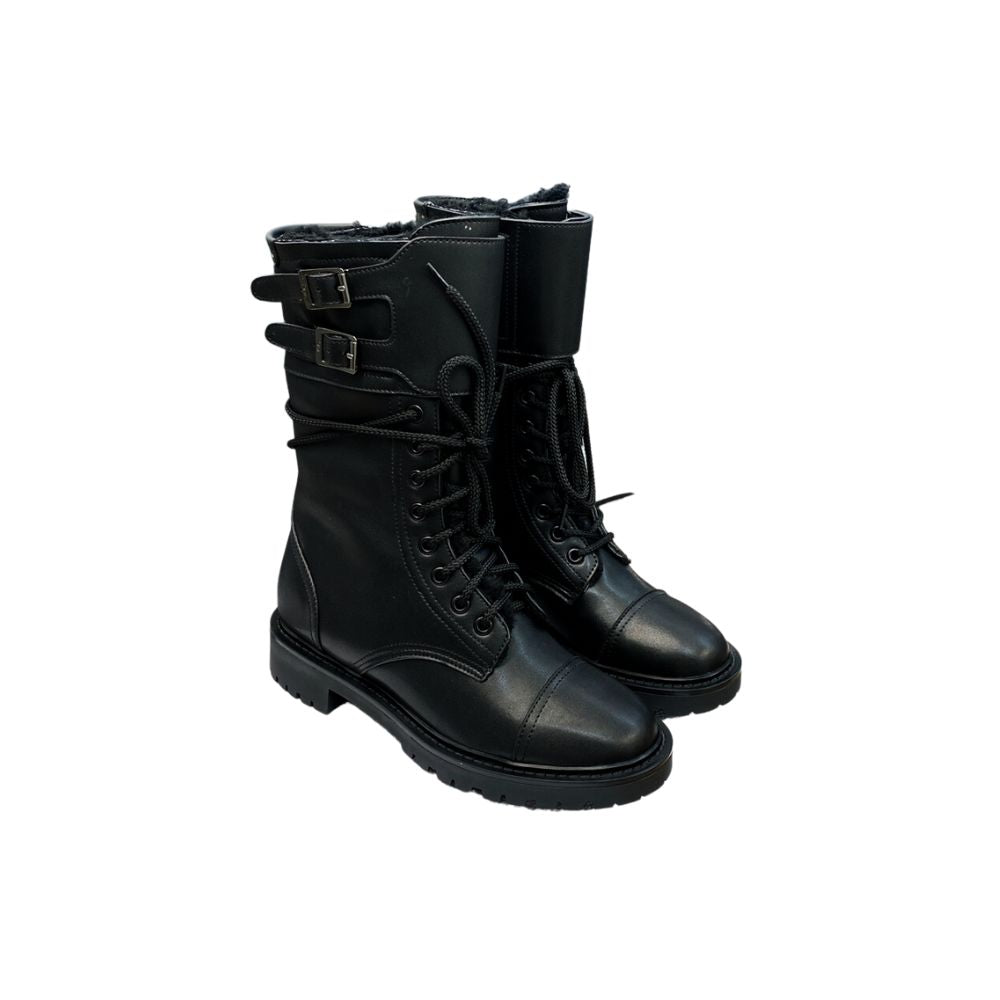 VBS D TRAP ANKLE BOOT CALFSKIN AND SHEARLING BLACK