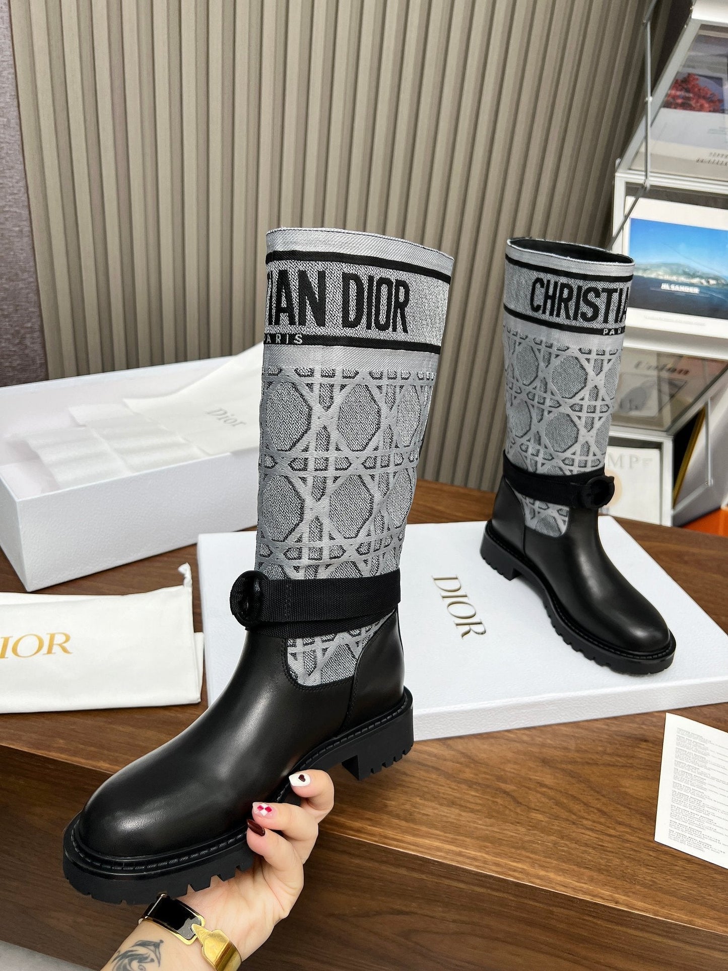 VBS D MAJOR BOOT CALFSKIN BLACK AND GREY