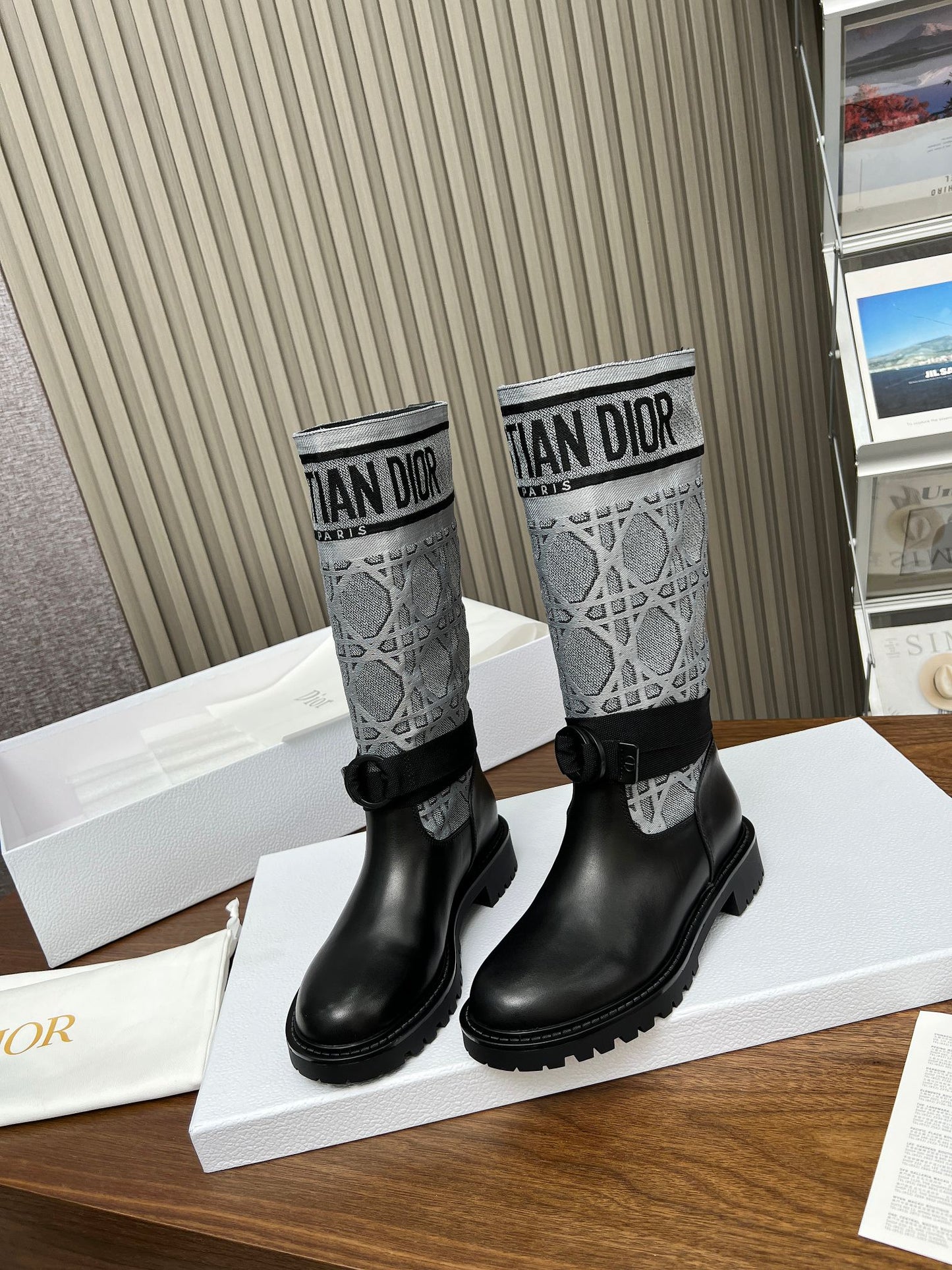 VBS D MAJOR BOOT CALFSKIN BLACK AND GREY