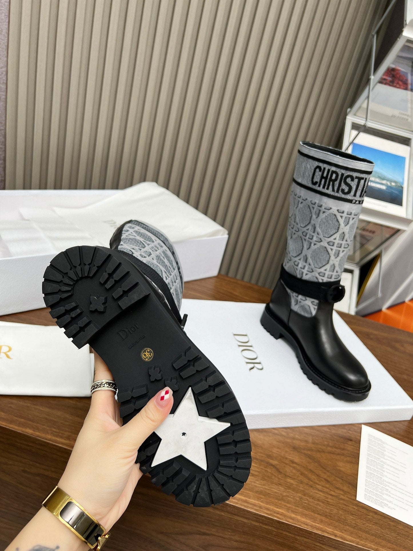 VBS D MAJOR BOOT CALFSKIN BLACK AND GREY