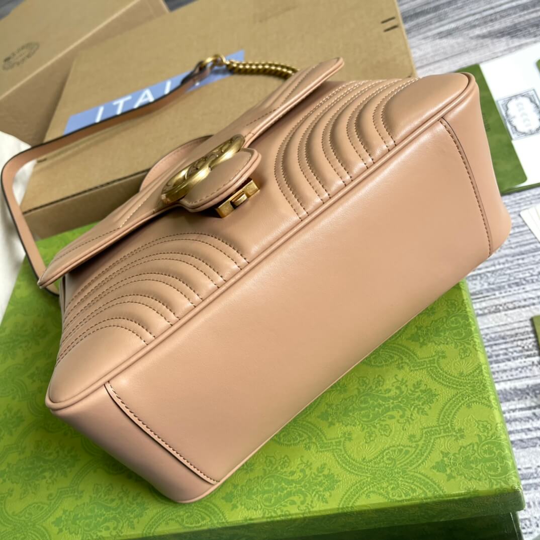 VBS-498110 shoulder bag Handbag Leather apricot Big size