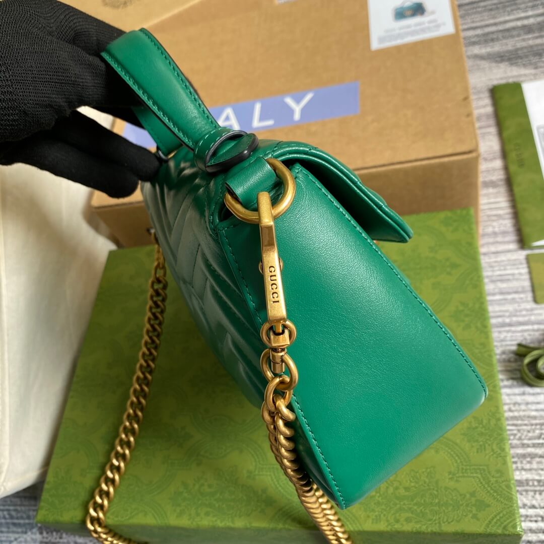 VBS-547260 Marmont shoulder bag cross body bags Handbag Leather green Small size