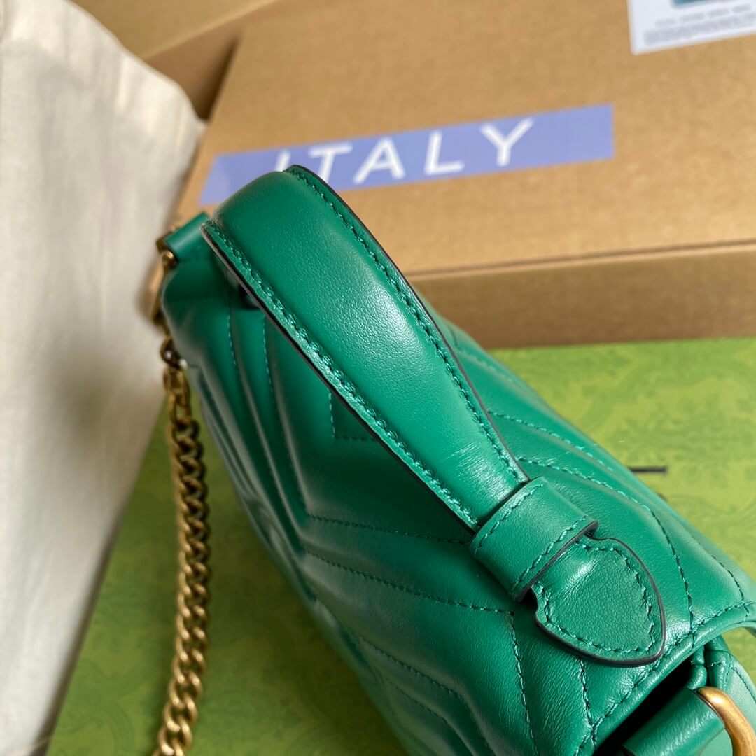 VBS-547260 Marmont shoulder bag cross body bags Handbag Leather green Small size