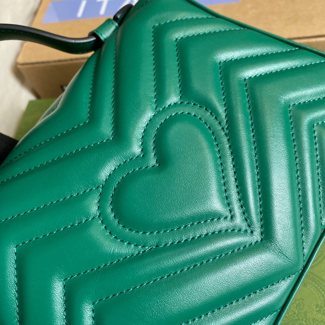 VBS-547260 Marmont shoulder bag cross body bags Handbag Leather green Small size