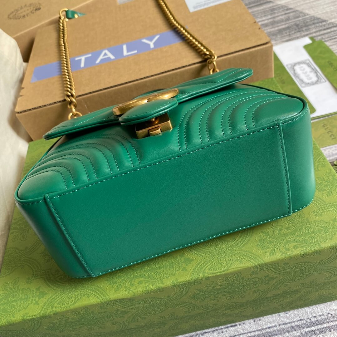 VBS-547260 Marmont shoulder bag cross body bags Handbag Leather green Small size