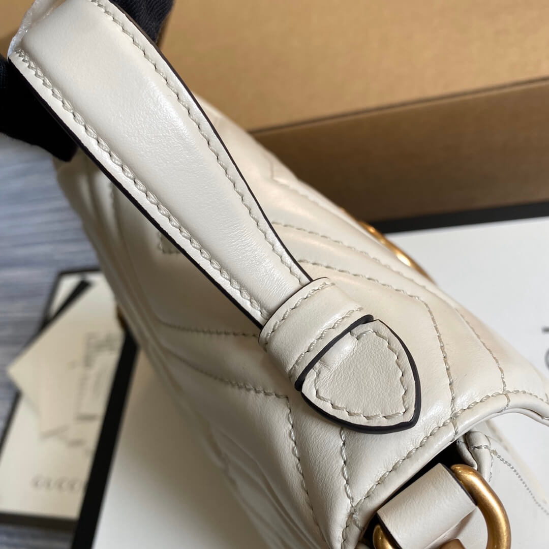 VBS-547260 Marmont shoulder bag cross body bags Handbag Leather milk white Small size