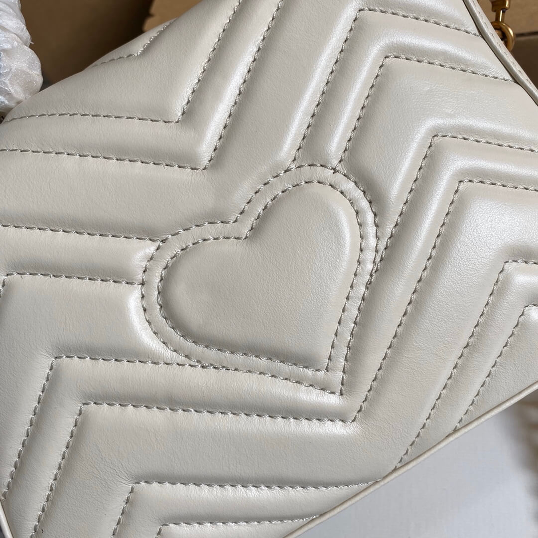 VBS-547260 Marmont shoulder bag cross body bags Handbag Leather milk white Small size