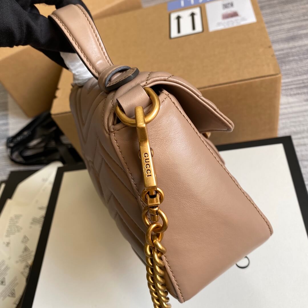 VBS-547260 Marmont shoulder bag cross body bags Handbag Leather nude Small size