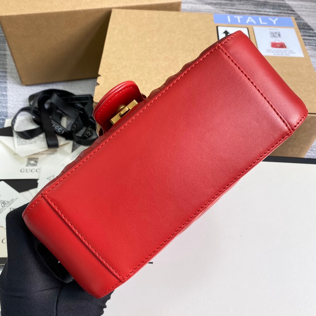 VBS-547260 Marmont shoulder bag cross body bags Handbag Leather red Small size