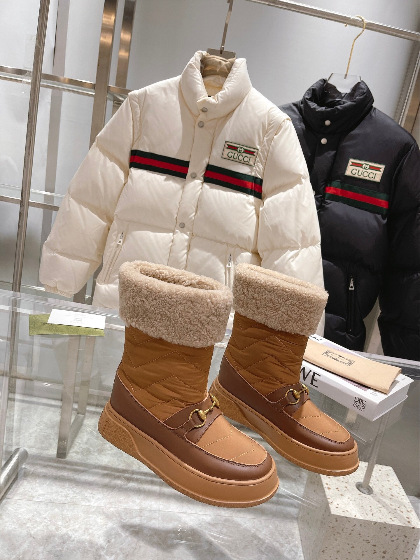 Vbs HORSEBIT CHEVRON QUILTED BOOTS BROWN