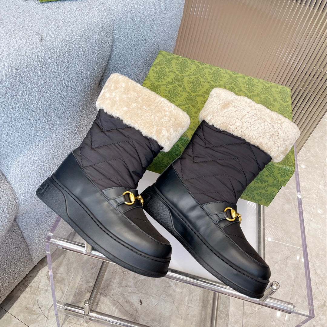 Vbs HORSEBIT CHEVRON QUILTED BOOTS BLACK