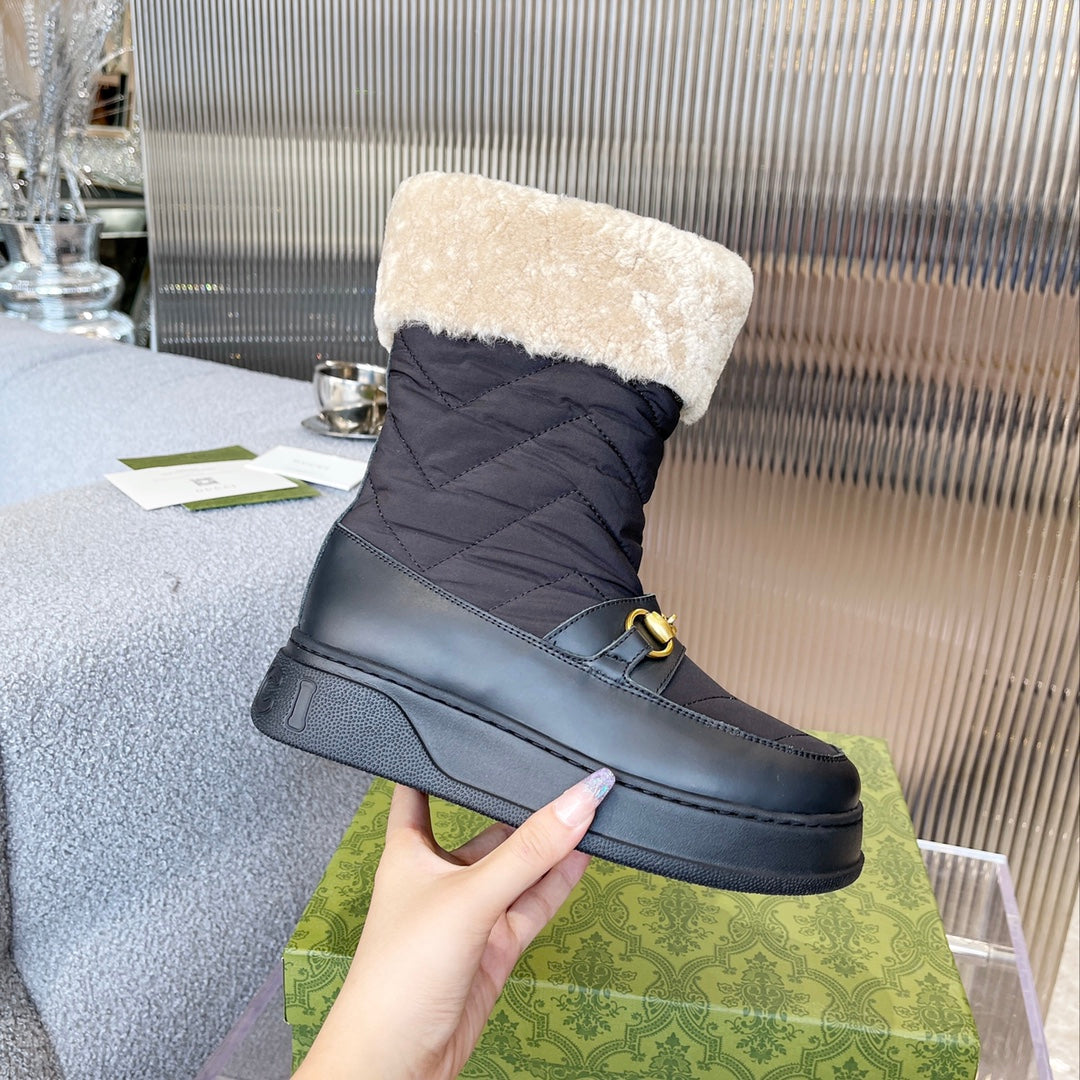 Vbs HORSEBIT CHEVRON QUILTED BOOTS BLACK
