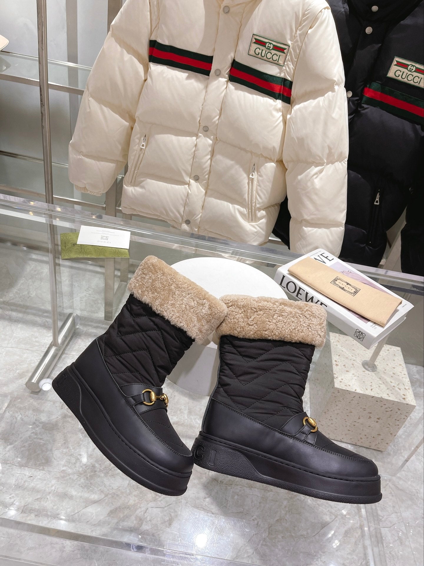 Vbs HORSEBIT CHEVRON QUILTED BOOTS BLACK