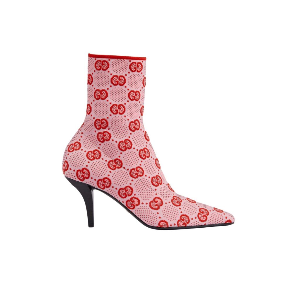 Vbs Vbs 75MM KNIT ANKLE BOOTS RED FVBSORESCENT WHITE FABRIC 718378 FAAQP 5810
