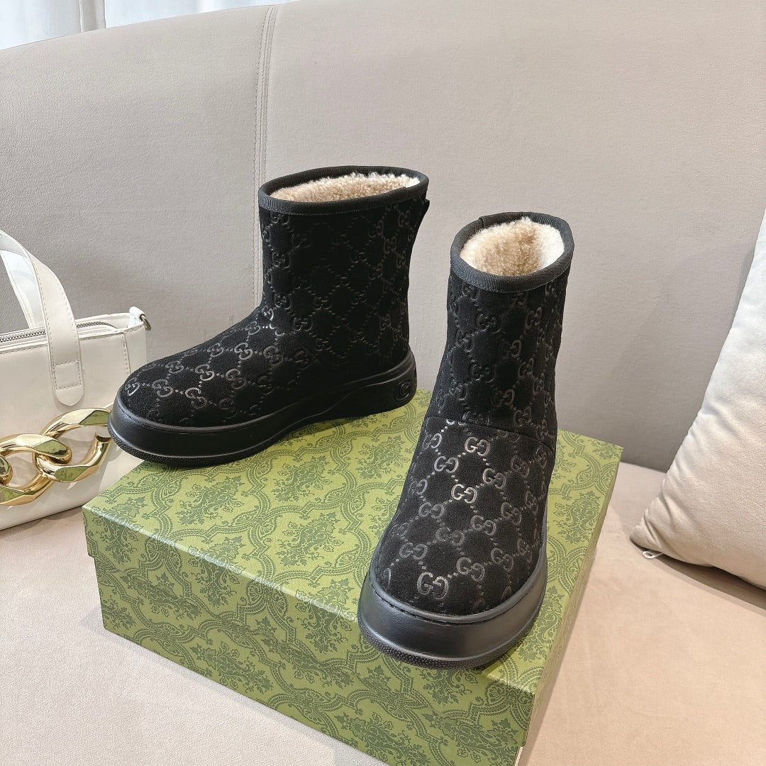 GG WOMEN’S BOOT GG SUDE CANVAS BLACK