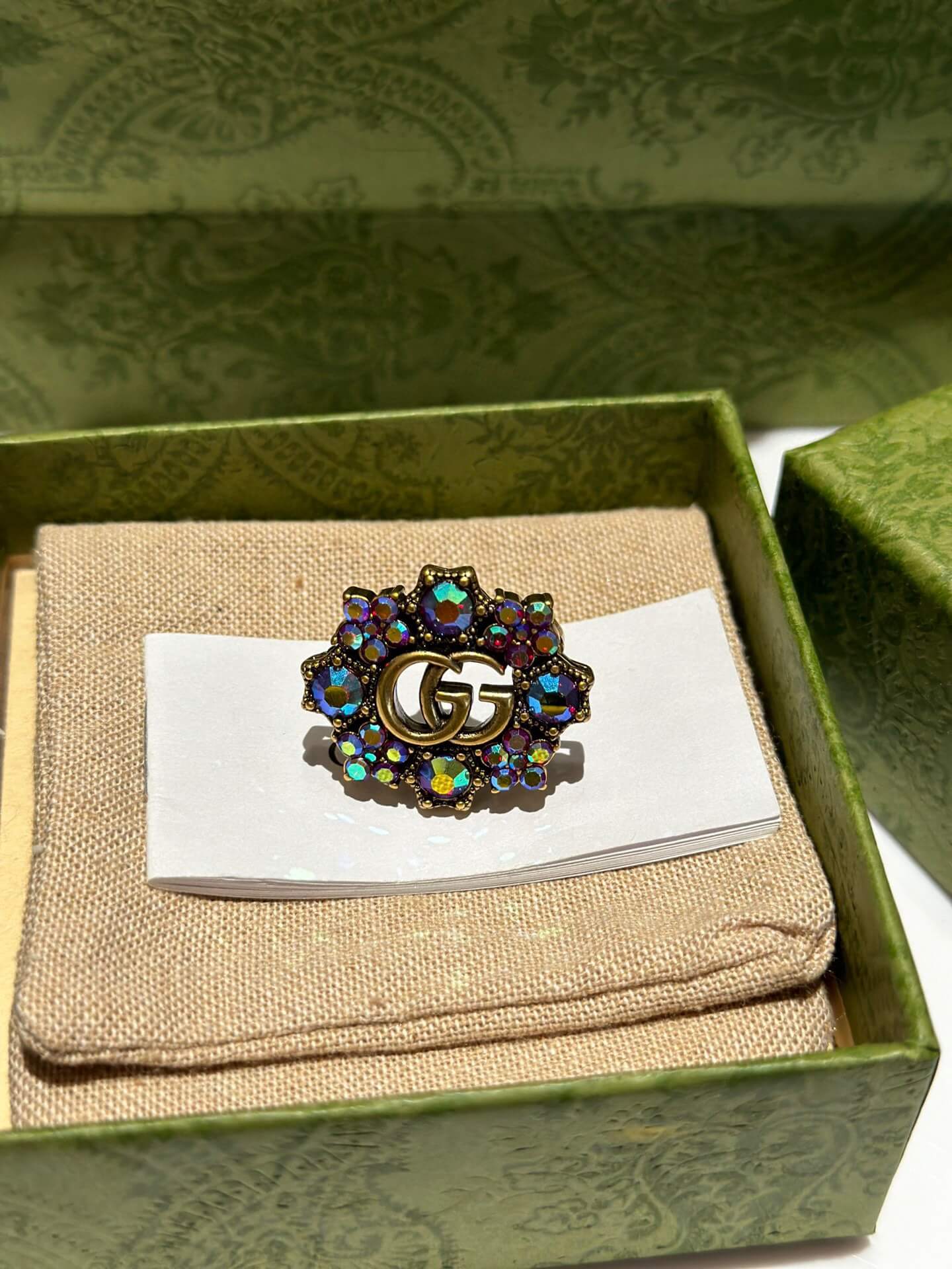 VBS Crystal Colorful Rhinestone Inlaid Flower Series Earring Ring EHC20