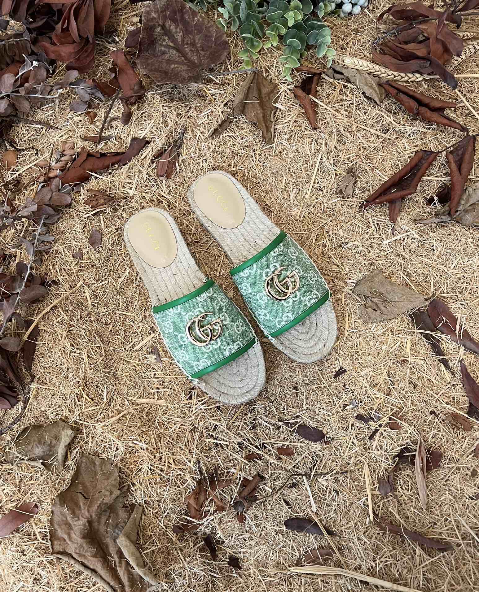 VBS new MARMONT SLIDES slippers green starboard flat canvas sandals