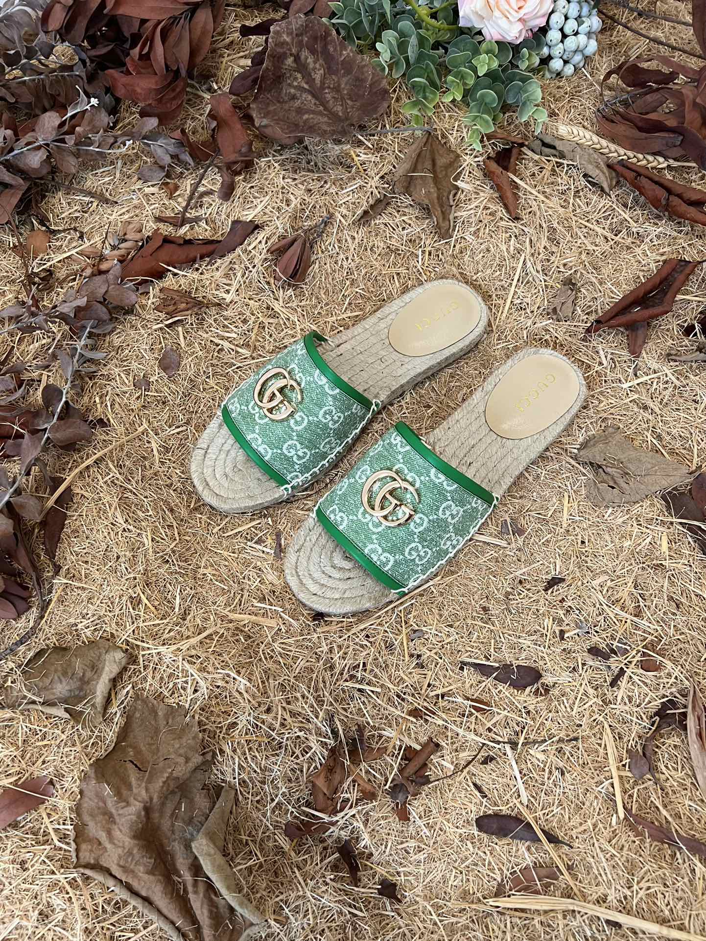 VBS new MARMONT SLIDES slippers green starboard flat canvas sandals