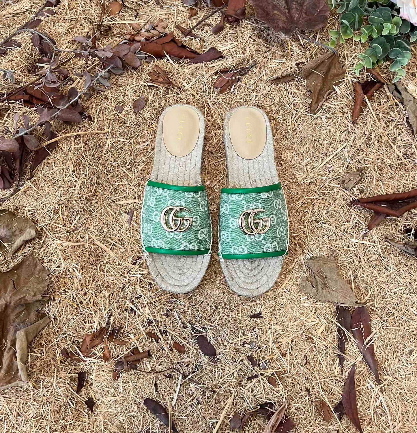 VBS new MARMONT SLIDES slippers green starboard flat canvas sandals