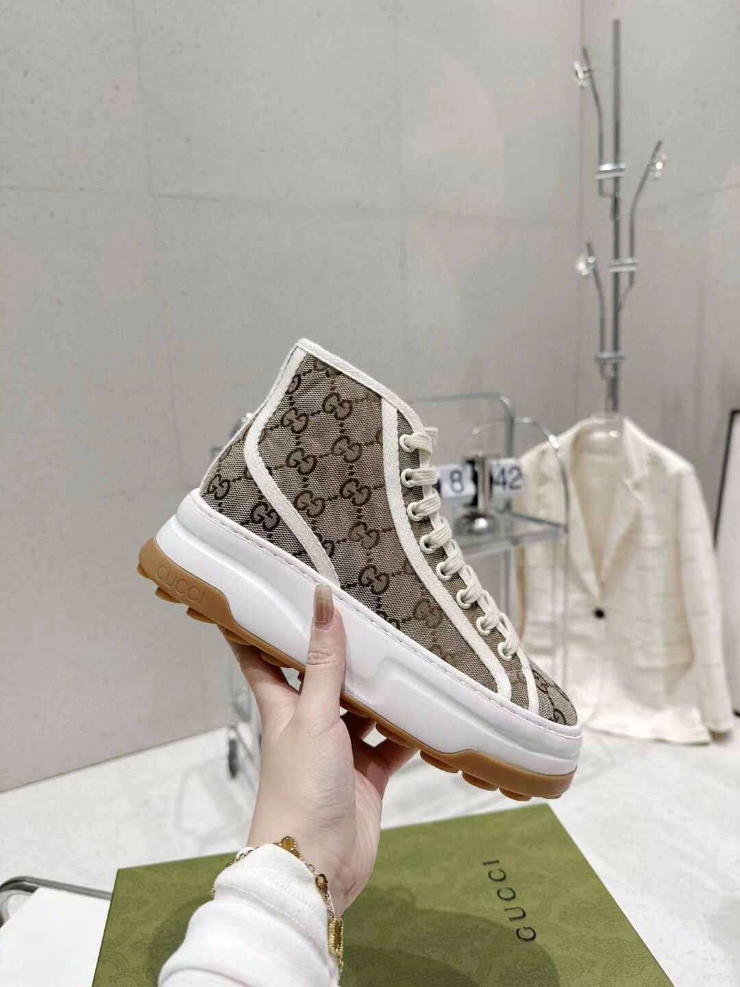 VBS Women sneakers canvas leather white 20230609