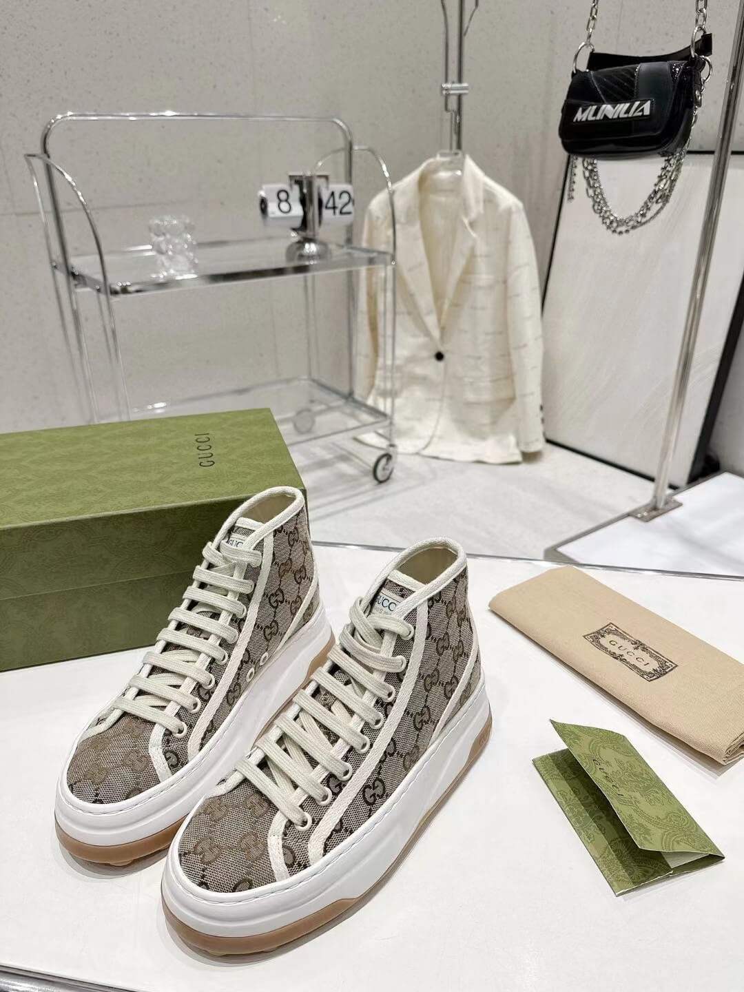 VBS Women sneakers canvas leather white 20230609