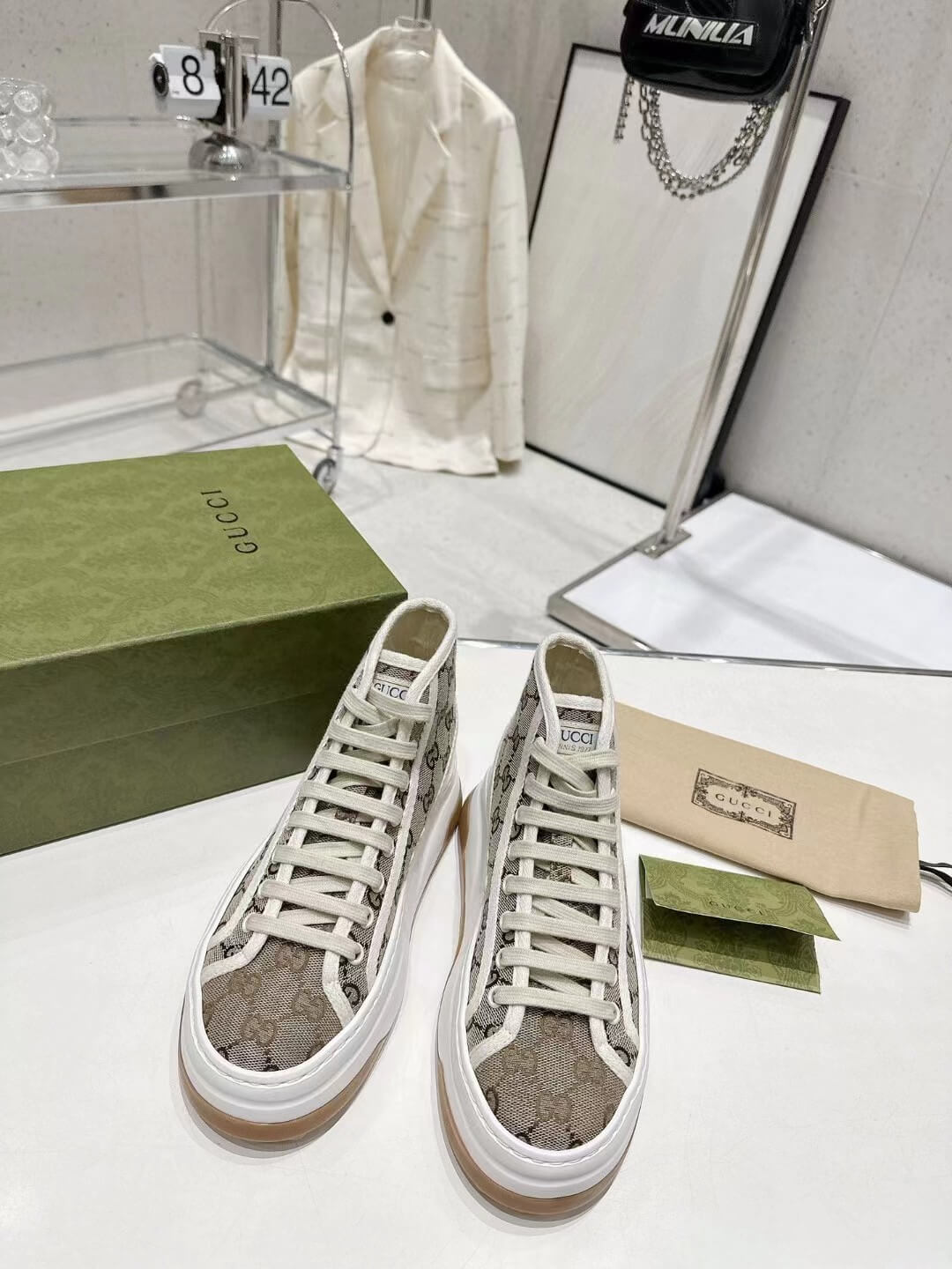 VBS Women sneakers canvas leather white 20230609